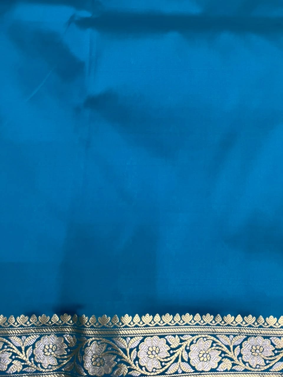 Southloom Satin Banarasi Silk Saree with Woven Work on Body and Borders In Blue
