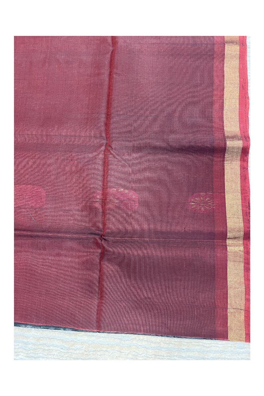 Southloom Pure Handloom Cotton Silk Saree With Handwoven Work Across Body and Blouse in Black And Maroon