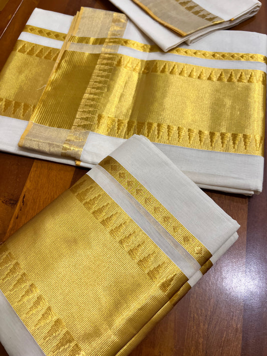 Southloom Super Premium Balaramapuram Pure Cotton Unakkupaavu Pudava with Temple Kasavu Border 2.70 Mtrs