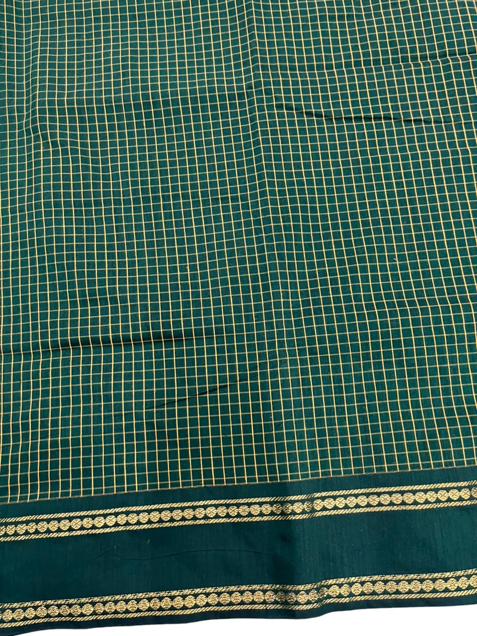 Green Kalyani Cotton Check Saree SL236