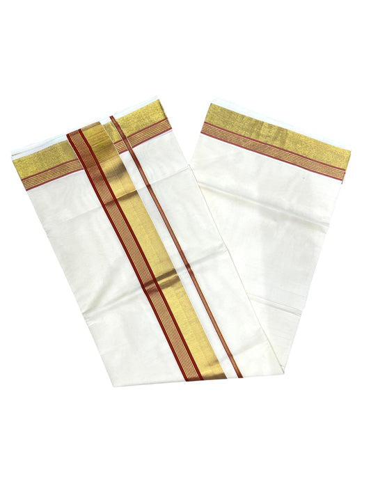 Southloom Pure Cotton Kerala Saree with Kasavu and Orange Border