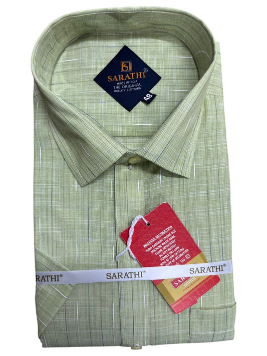 Southloom Pure Cotton Green Lines Shirt SLSHIRT 48 HS