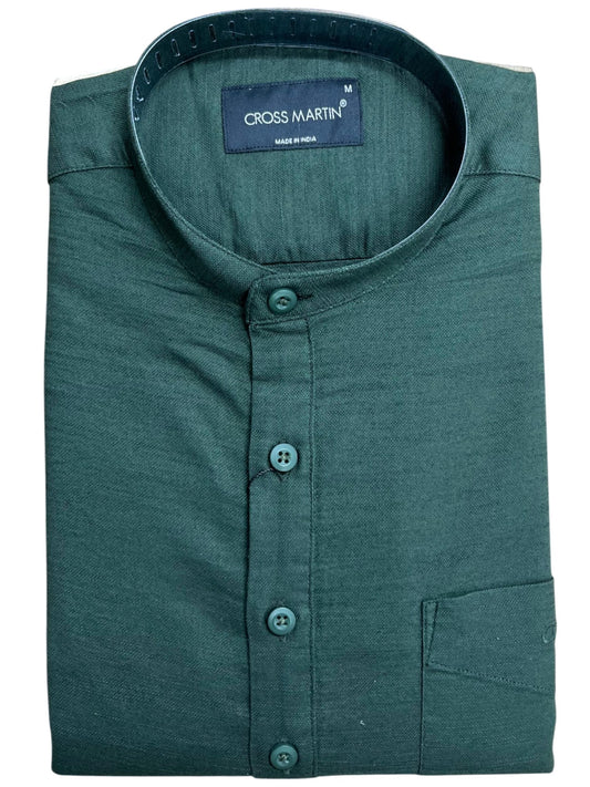 Southloom Green Short Cotton Kurta Shirt for Men