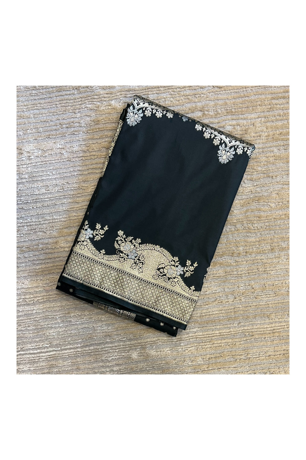 Southloom Banarasi Georgette Woven Work Saree in Black