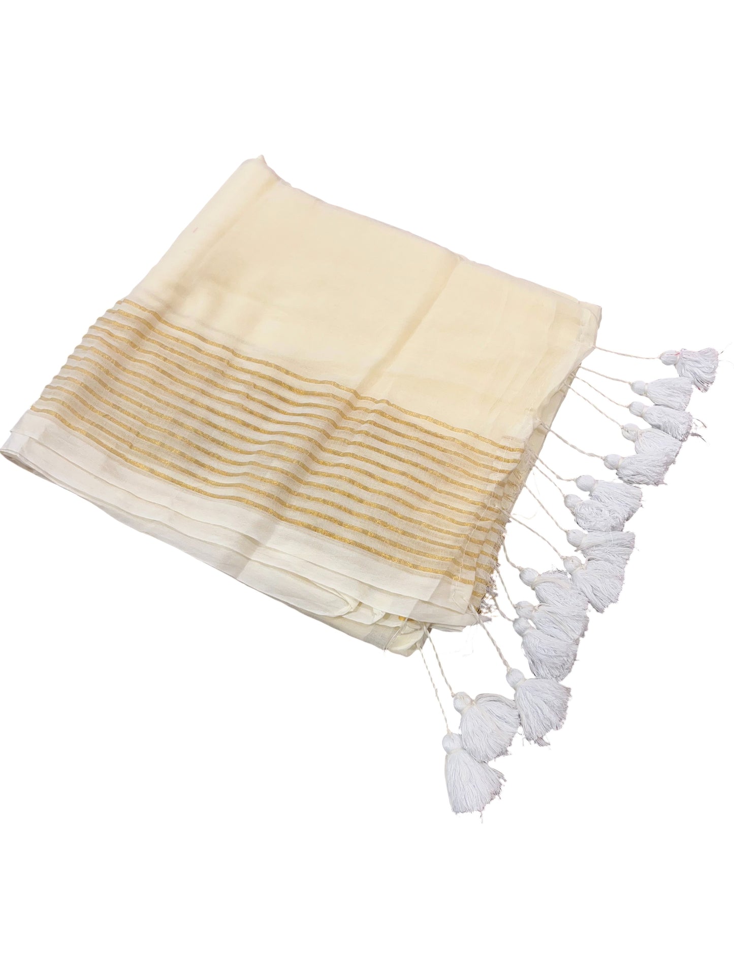 Southloom Mul Cotton 120 x 120 Soft Fabric Saree in Golden Colour