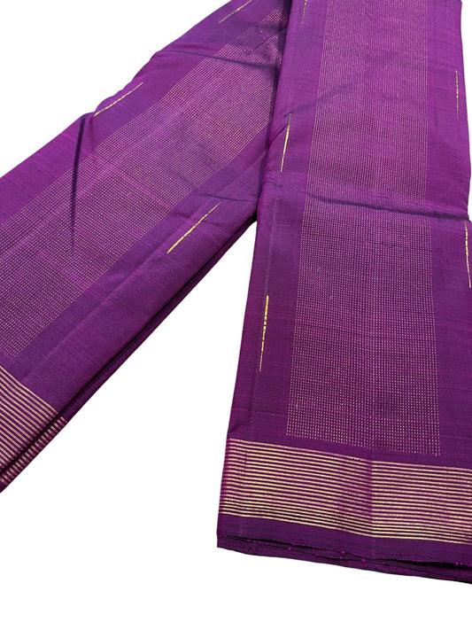 Southloom Pure Handloom Bridal Kanchipuram Silk Saree with Korvai Work (Violet)