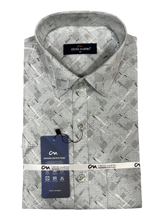 Southloom Pure Cotton Gray Printed Shirt SLSHIRT 38 HS
