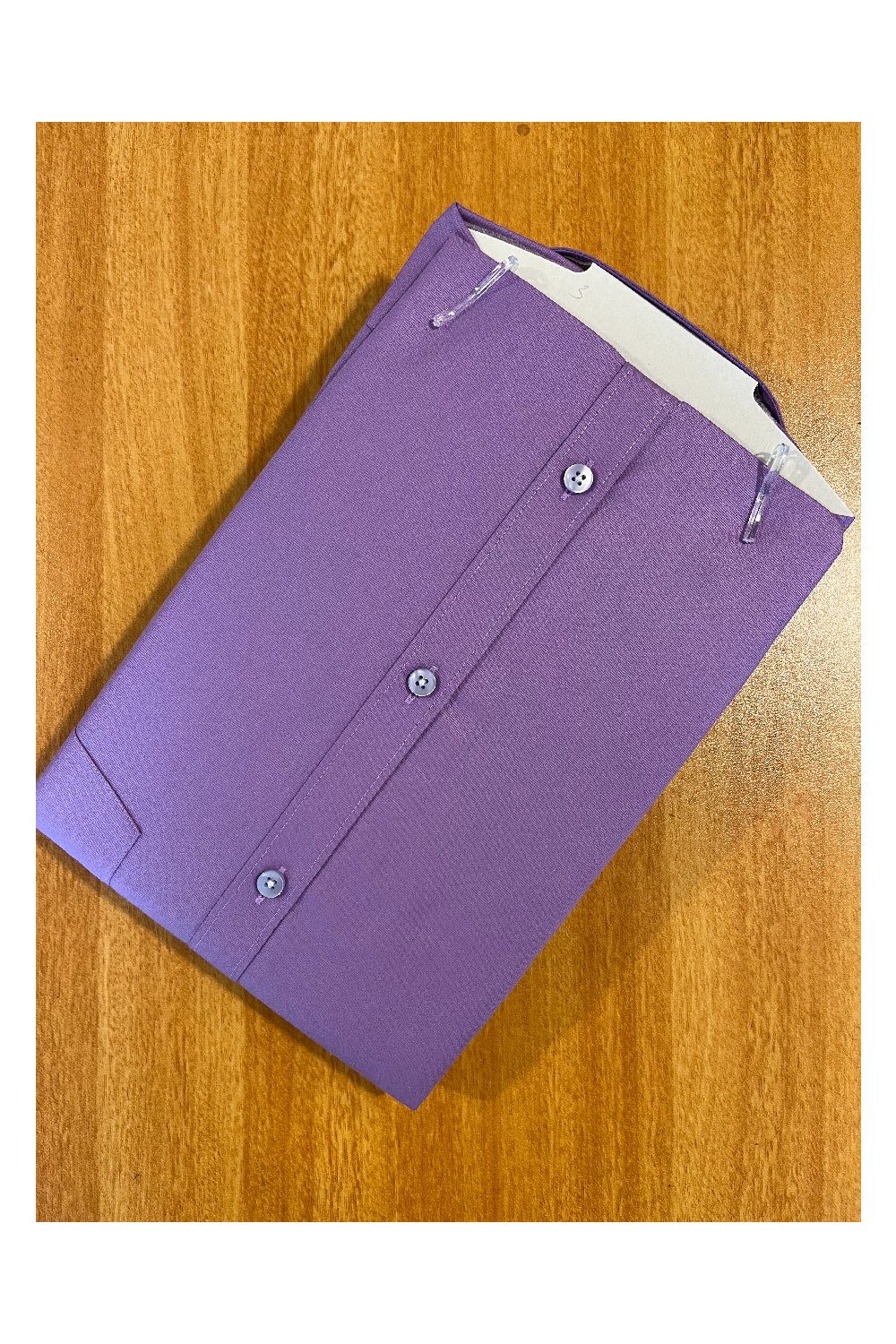 Pure Cotton Lavender Solid Shirt (46 FS)