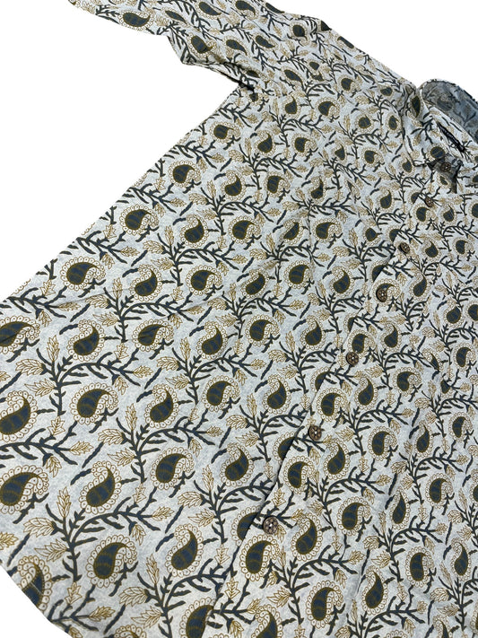 Southloom Jaipur Pure Cotton Block Printed Shirt for Men (Medium)