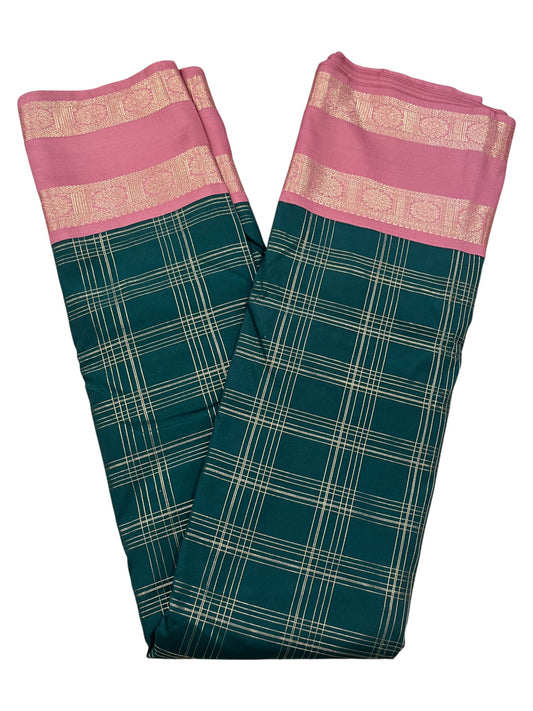 Southloom Banarasi Semi Silk Saree with Woven Work on Body (Green)