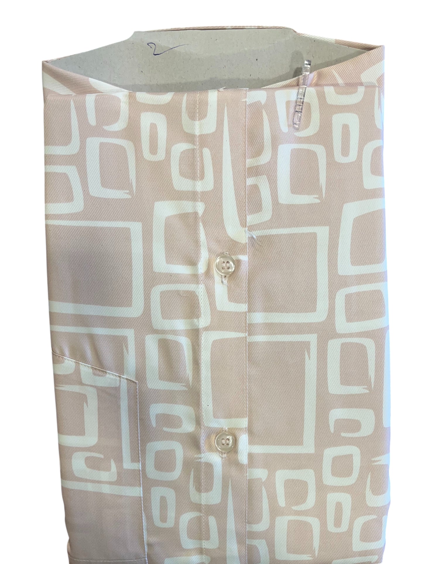 Pure Cotton Shirt White with Peach Prints SLSHIRT 48 FS
