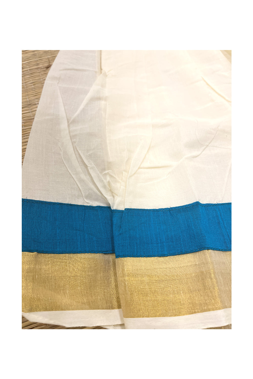 Southloom Kerala Pavada Blue Blouse with Kathakali Mural Designs (Age - 6 Years)
