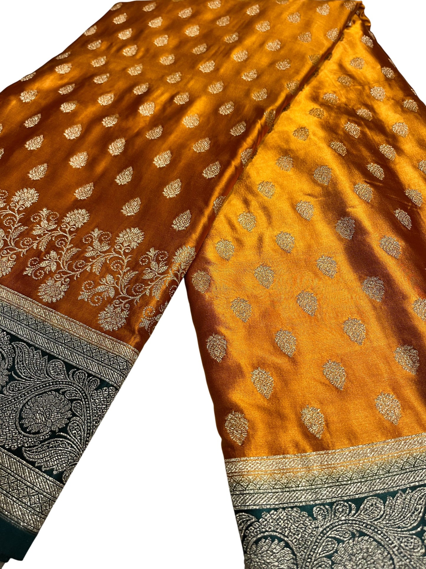 Southloom Satin Banarasi Silk Saree with Woven Work on Body and Borders