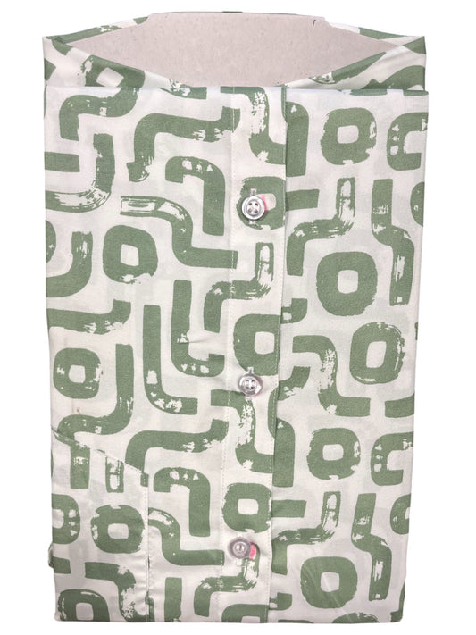 Southloom Pure Cotton Shirt with Green Printed(42HS)