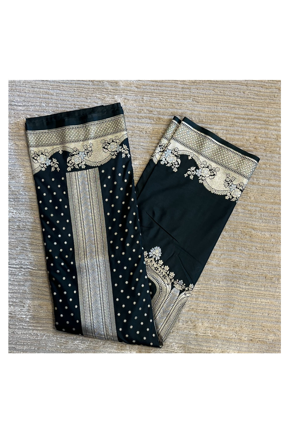 Southloom Banarasi Georgette Woven Work Saree in Black