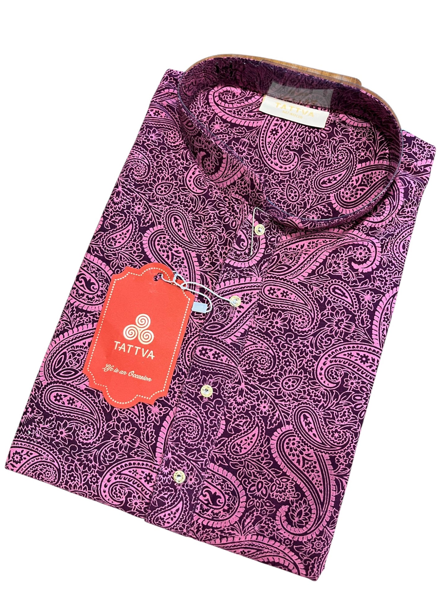 Southloom Semi Silk Short Kurta for Men in Purple Colour
