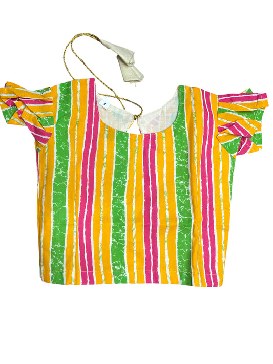 Southloom Kerala Tissue Kasavu Pavada Blouse for Kids