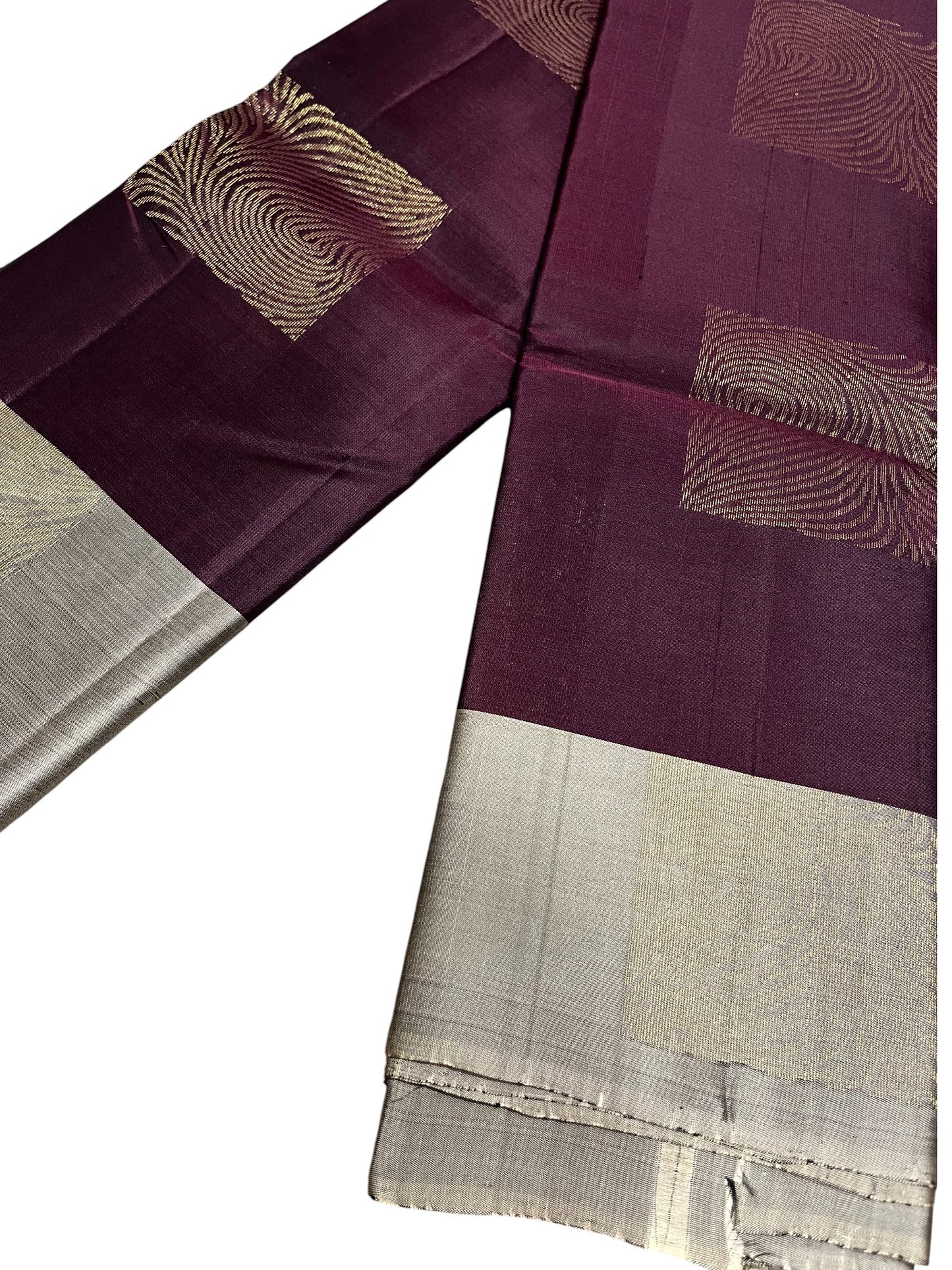 Southloom Pure Handloom Kanchipuram Silk Saree with Butta Work(Maroon & Grey)