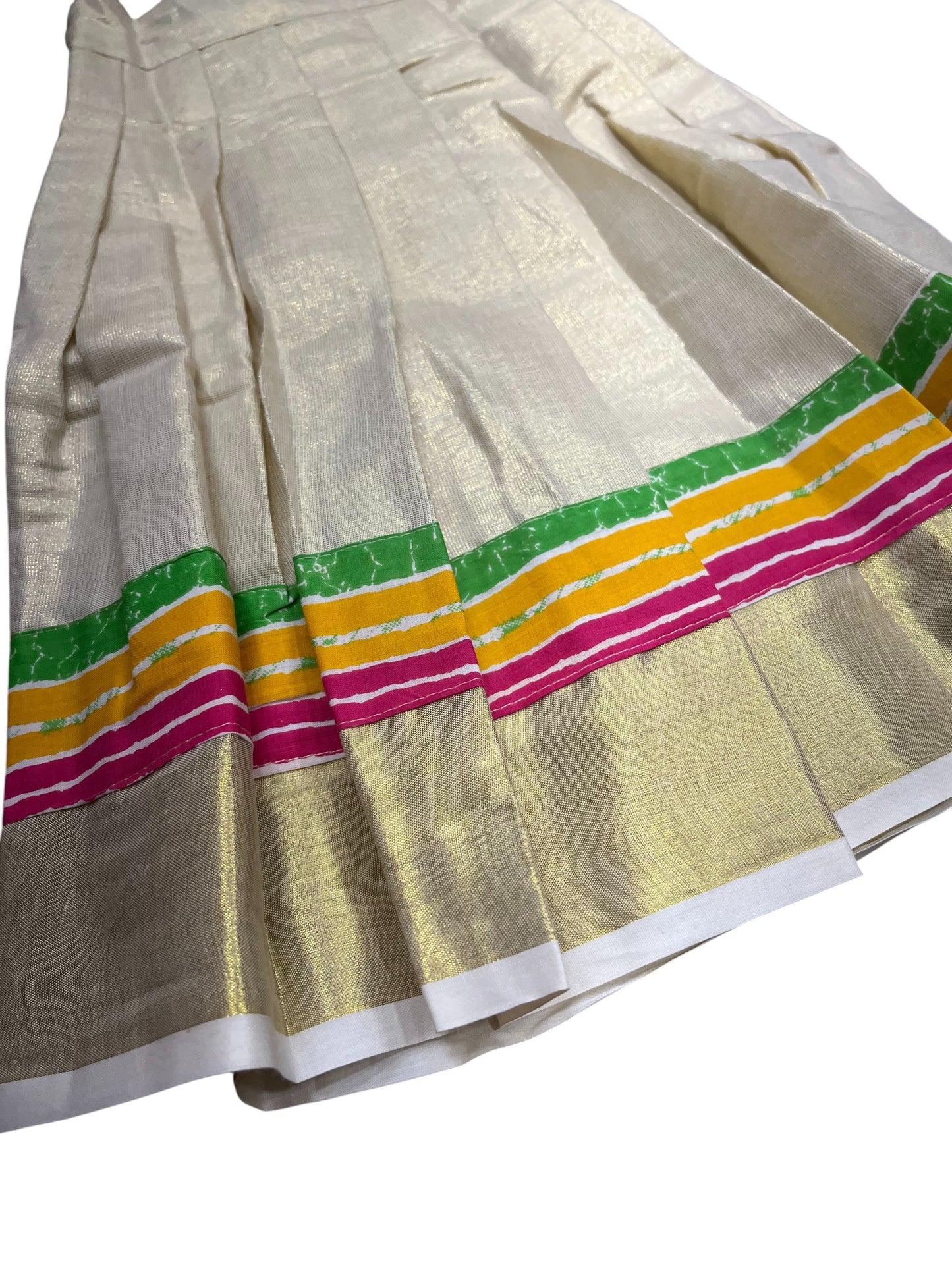 Southloom Kerala Tissue Kasavu Pavada Blouse for Kids