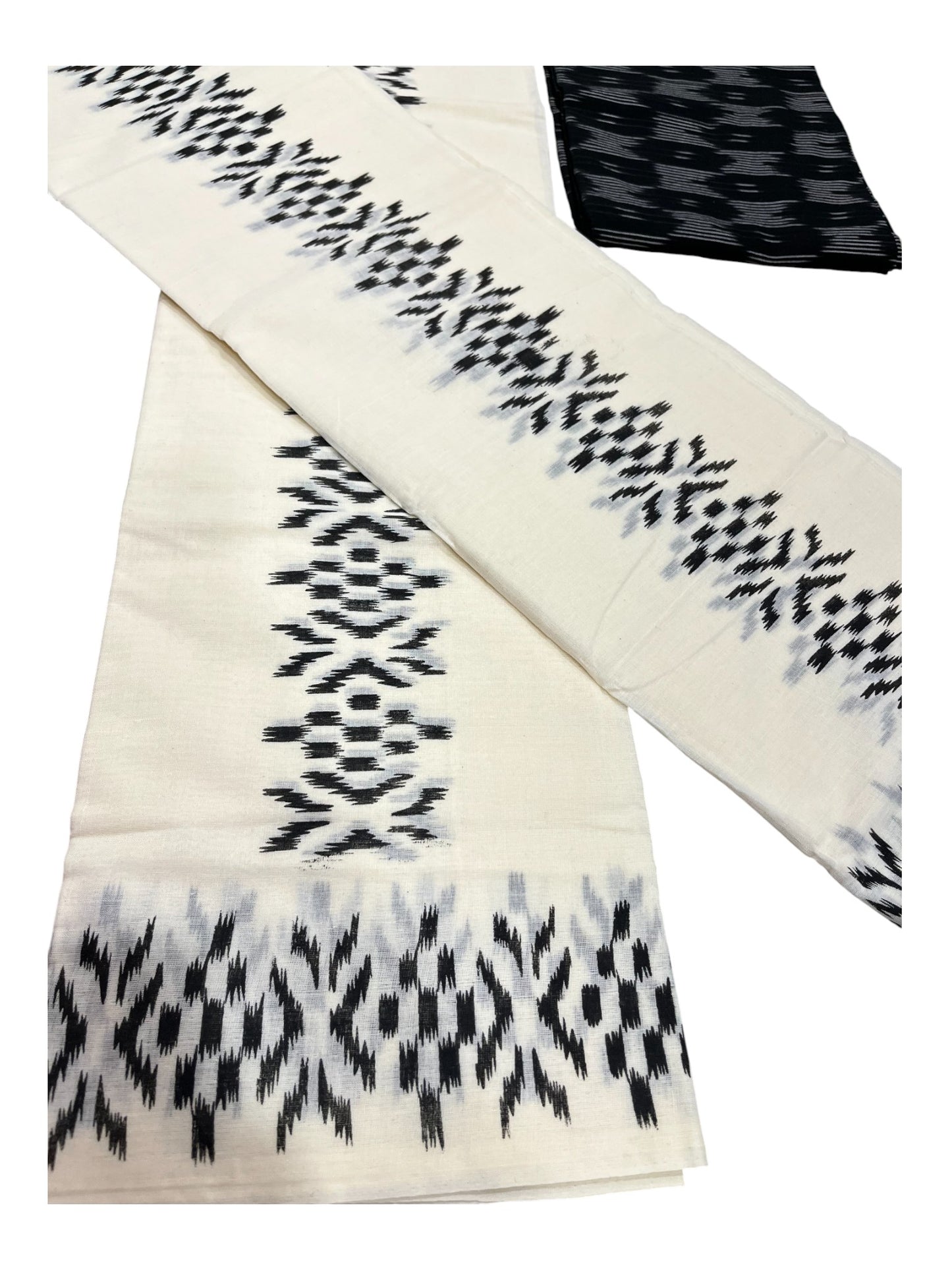 Southloom Ikat Design Blue Printed Set Mundu with Blouse Piece 2.80Mtrs