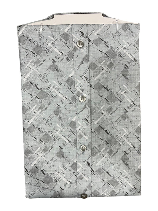 Southloom Pure Cotton Gray Printed Shirt (38 HS)