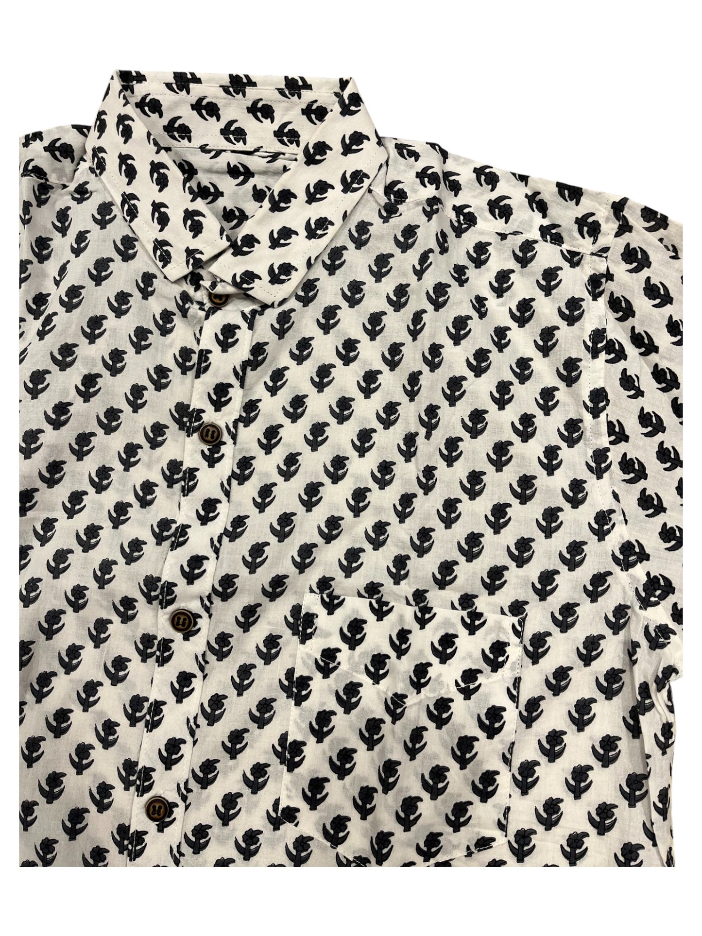 Southloom Jaipur Pure Cotton Block Printed Shirt for Men (Medium)