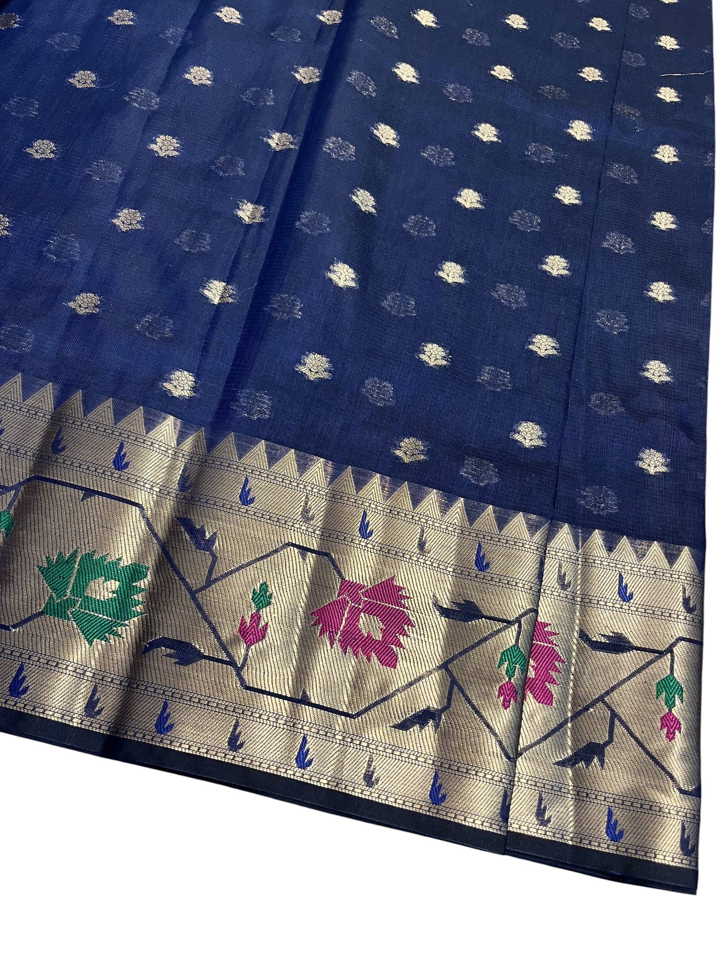 Southloom Banarasi Silk Saree with Woven Work on Body and Borders (Blue)