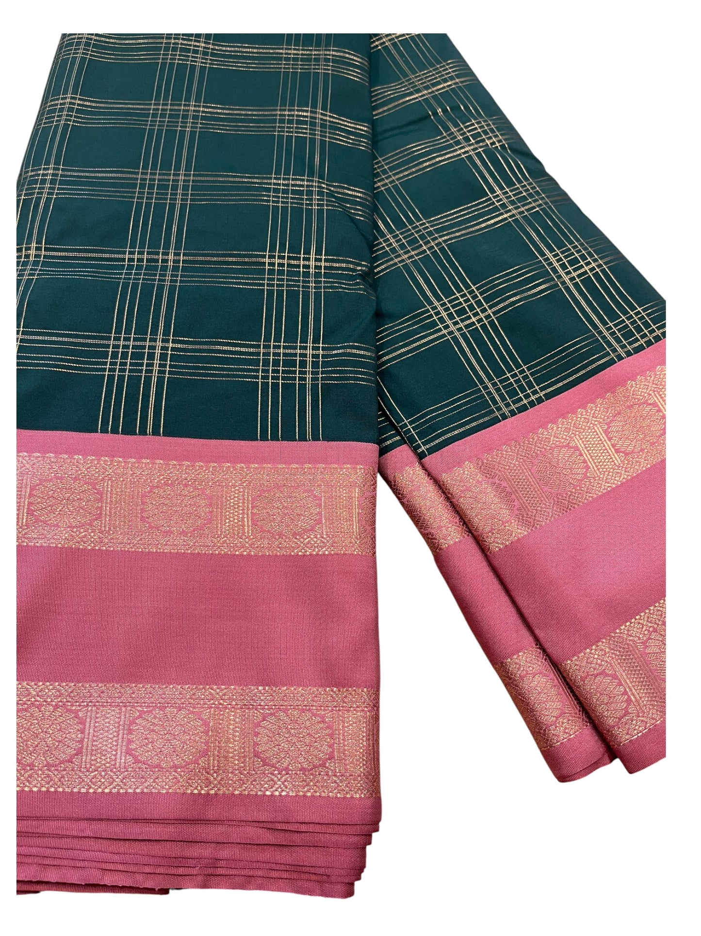 Southloom Banarasi Semi Silk Saree with Woven Work on Body (Green)