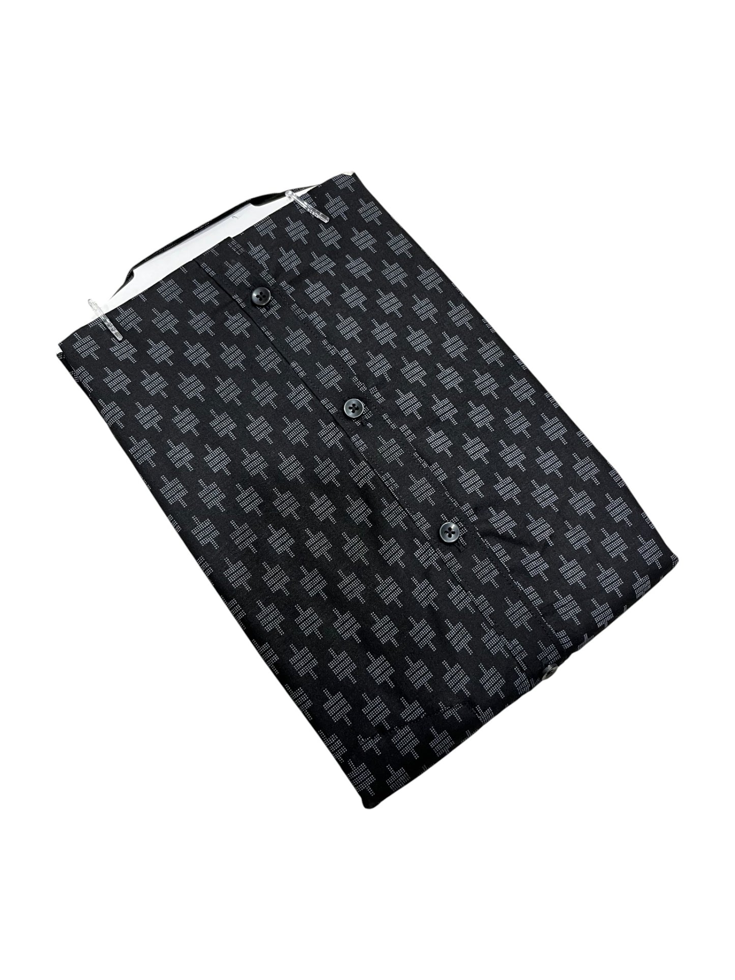 Southloom Pure Cotton Black Printed Shirt (38 HS)