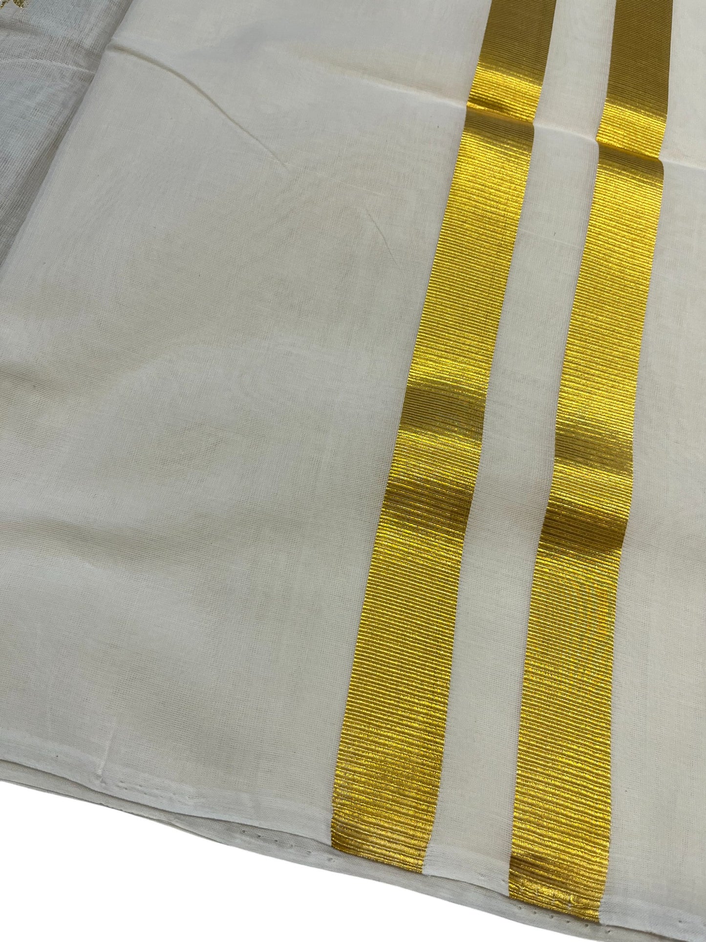 Southloom Premium Handloom Cotton Churidar Salwar Material with Kasavu Woven Design (include Lines Shawl / Dupatta)