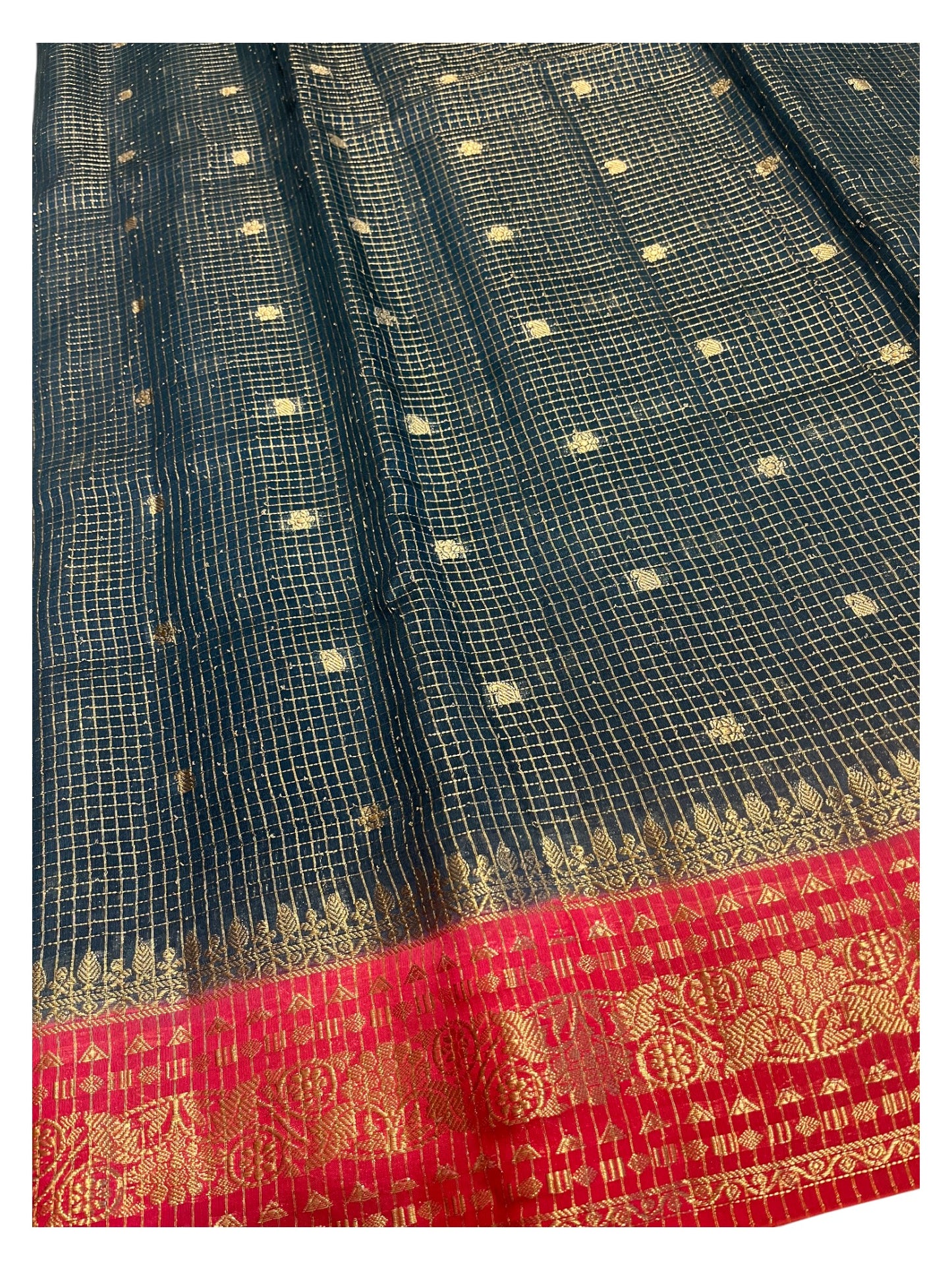 Southloom Banarasi Semi Silk Saree with Woven Work on Body (Green)