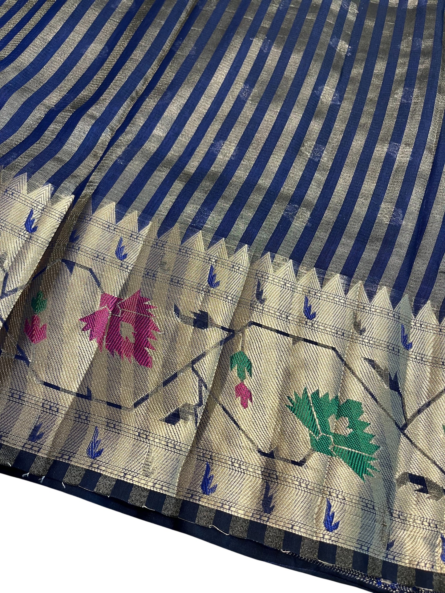 Southloom Banarasi Silk Saree with Woven Work on Body and Borders (Blue)