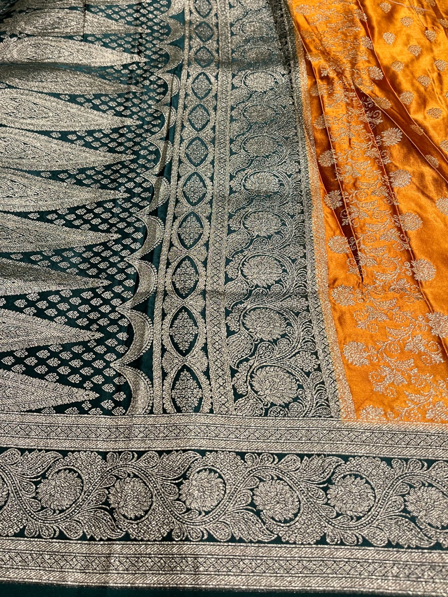 Southloom Satin Banarasi Silk Saree with Woven Work on Body and Borders