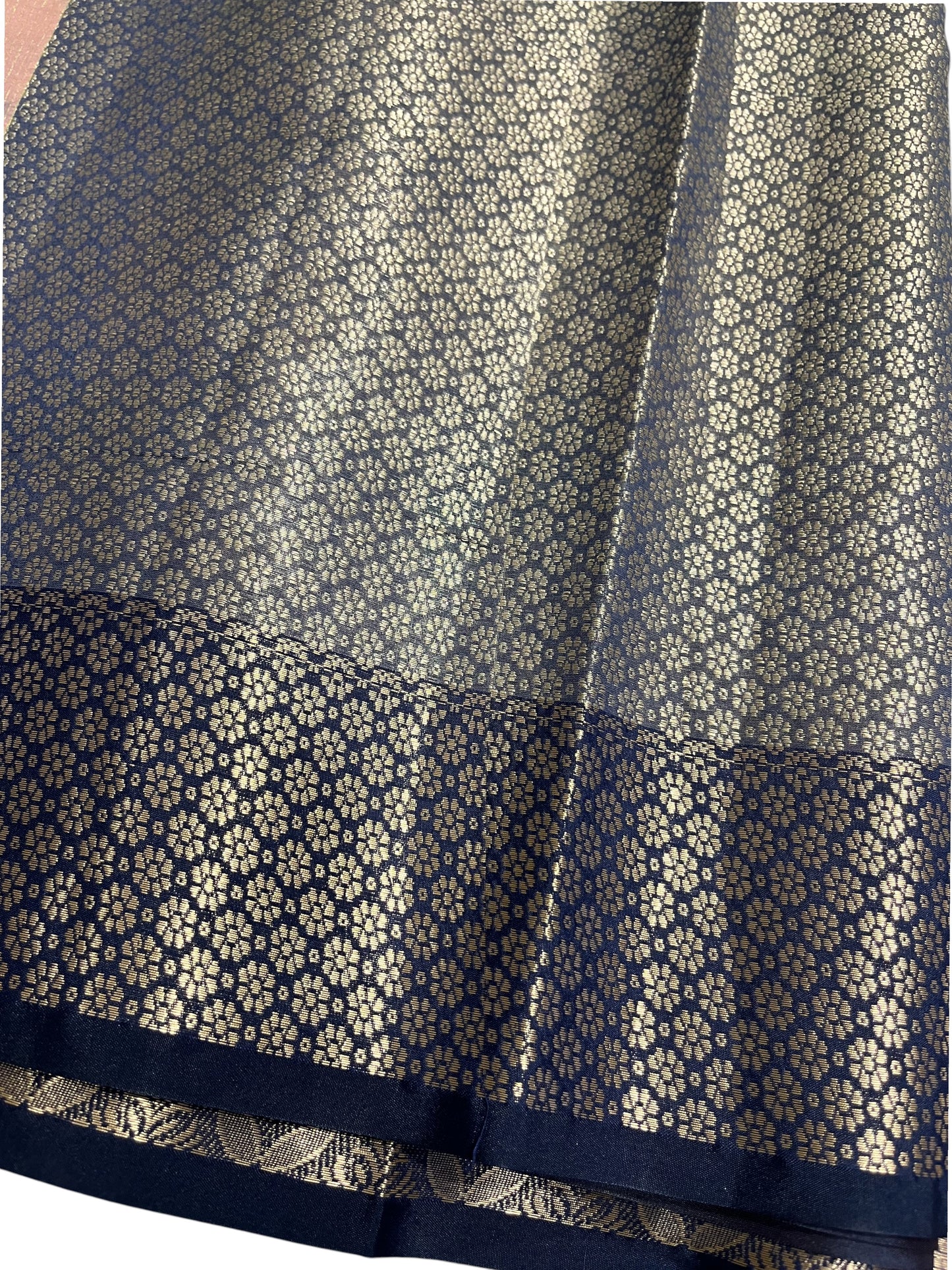 Southloom Tissue Silk Saree with Woven Work on Body and Borders (Pink & Blue)