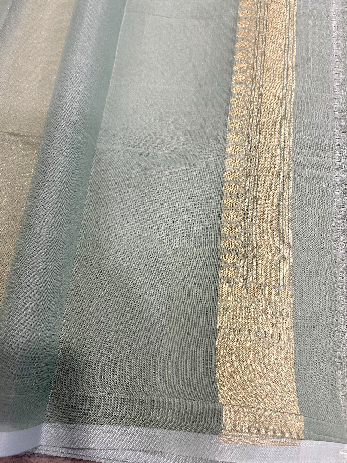 Southloom Cotton Banarasi Silk Saree with Woven Work on Body and Borders(Blue)