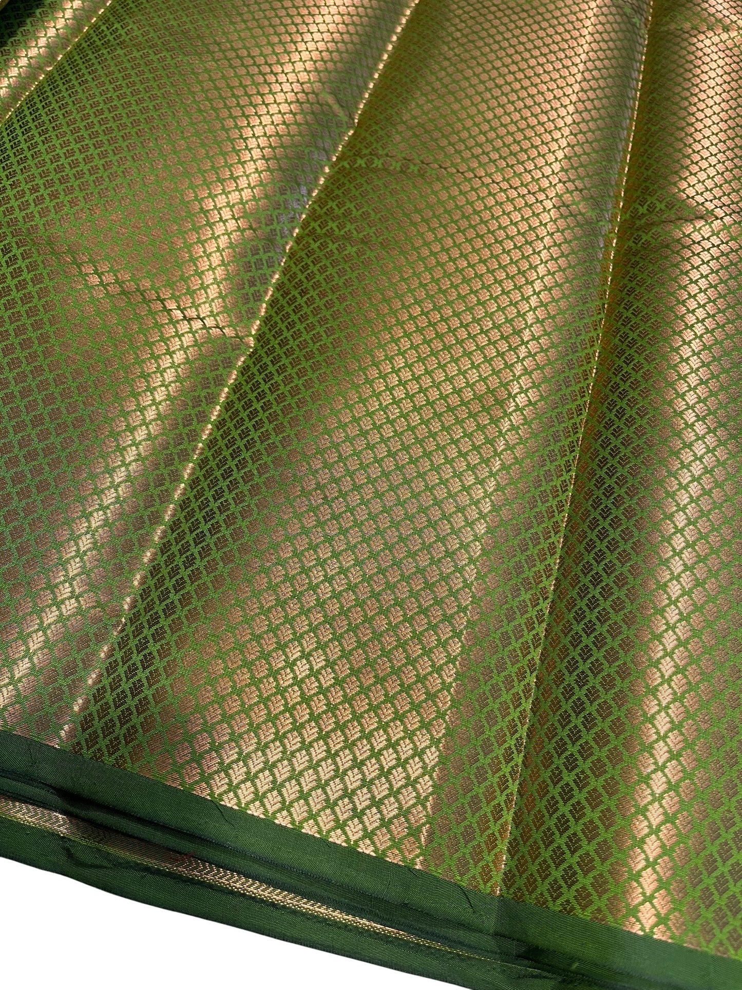 Southloom Semi Silk Brocade Bridal Saree With Woven Borders in Green