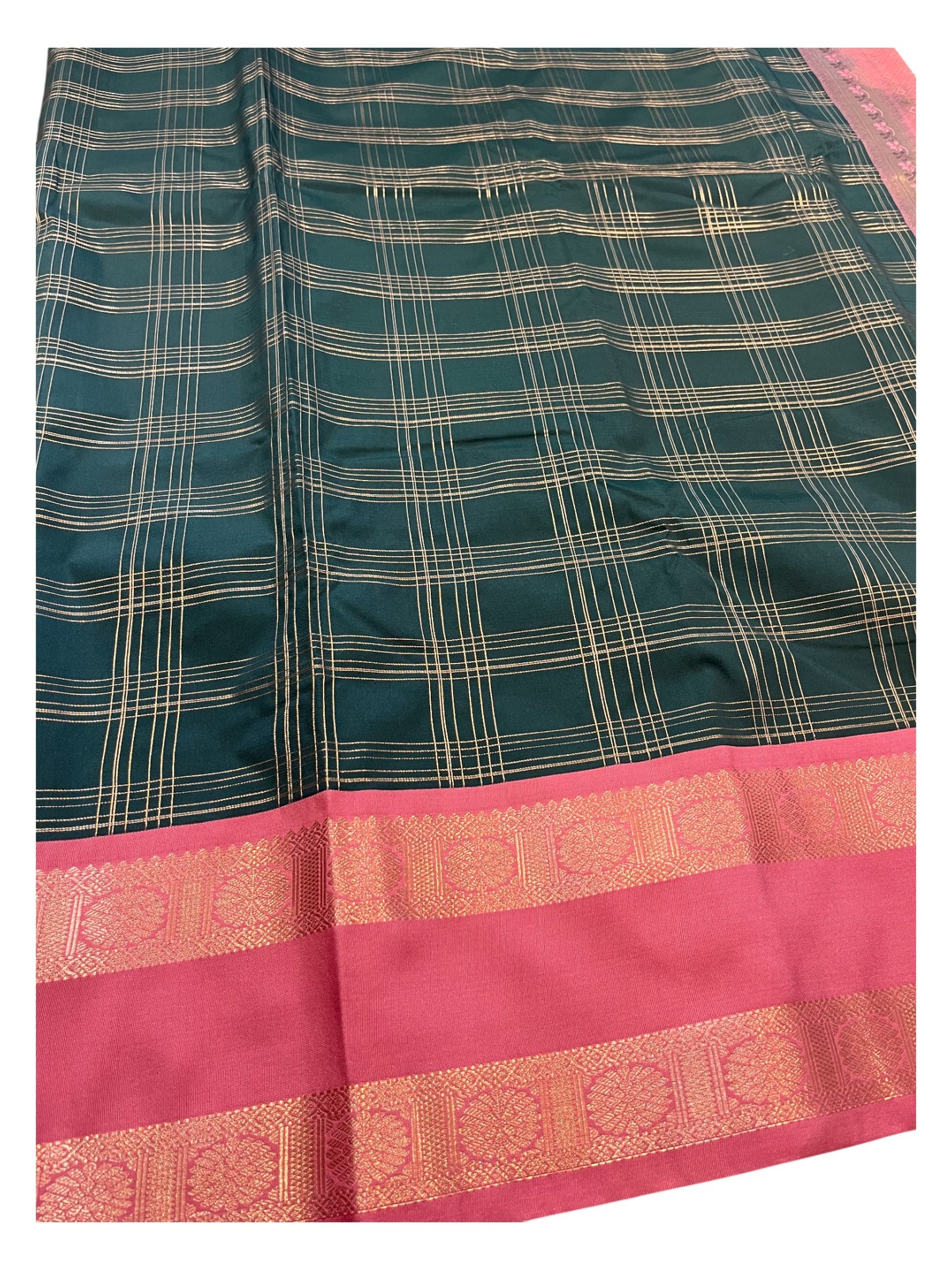 Southloom Banarasi Semi Silk Saree with Woven Work on Body (Green)