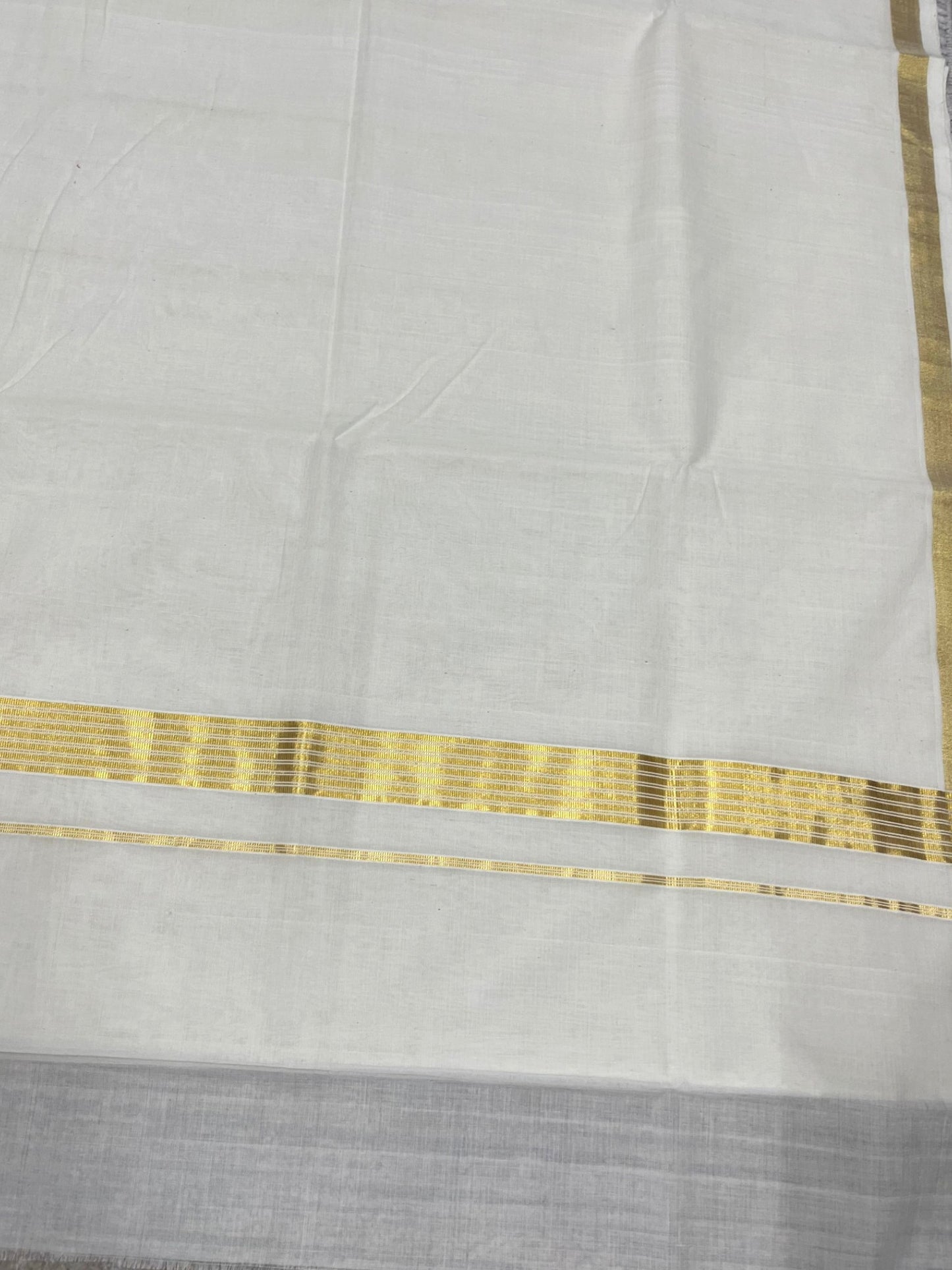 Southloom Super Premium Balaramapuram Handloom Cotton Saree with Gold Kasavu and Gold Border