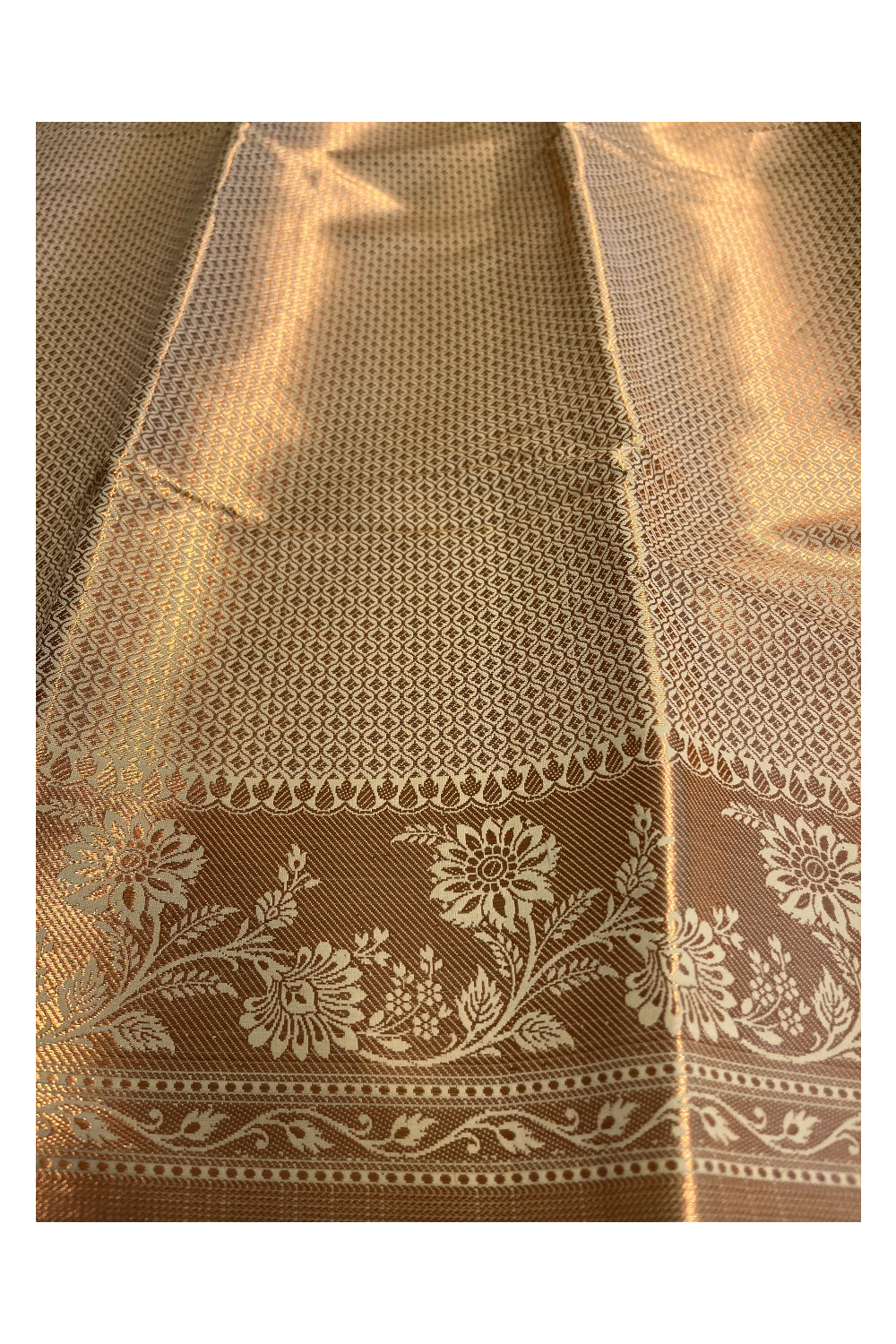 Southloom Banarasi Silk Brocade Bridal Saree WIth Woven Borders And Blouse Piece in Gold And Yellow