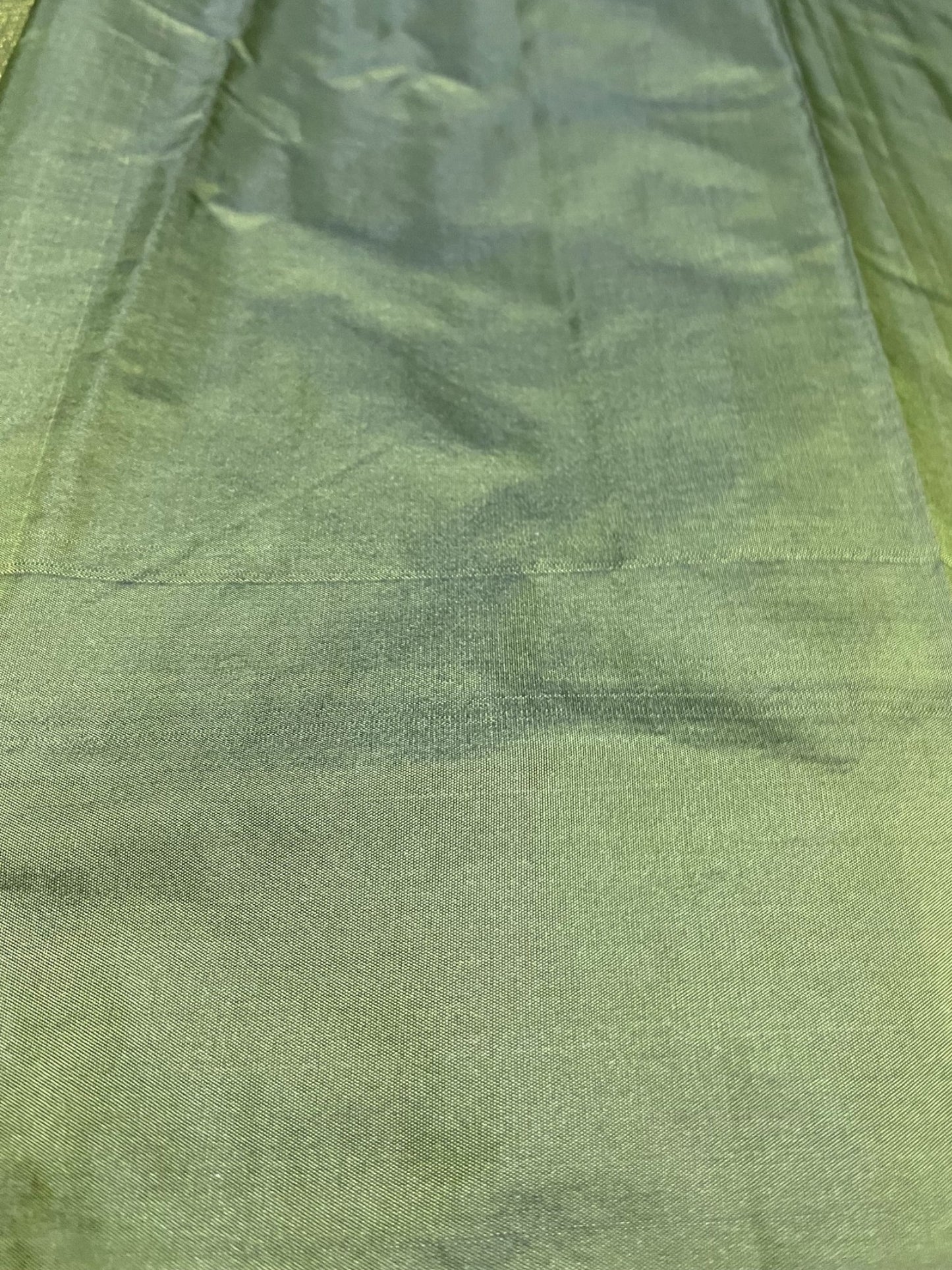 Southloom Semi Silk Saree with Micro Check on Body in Olive Green