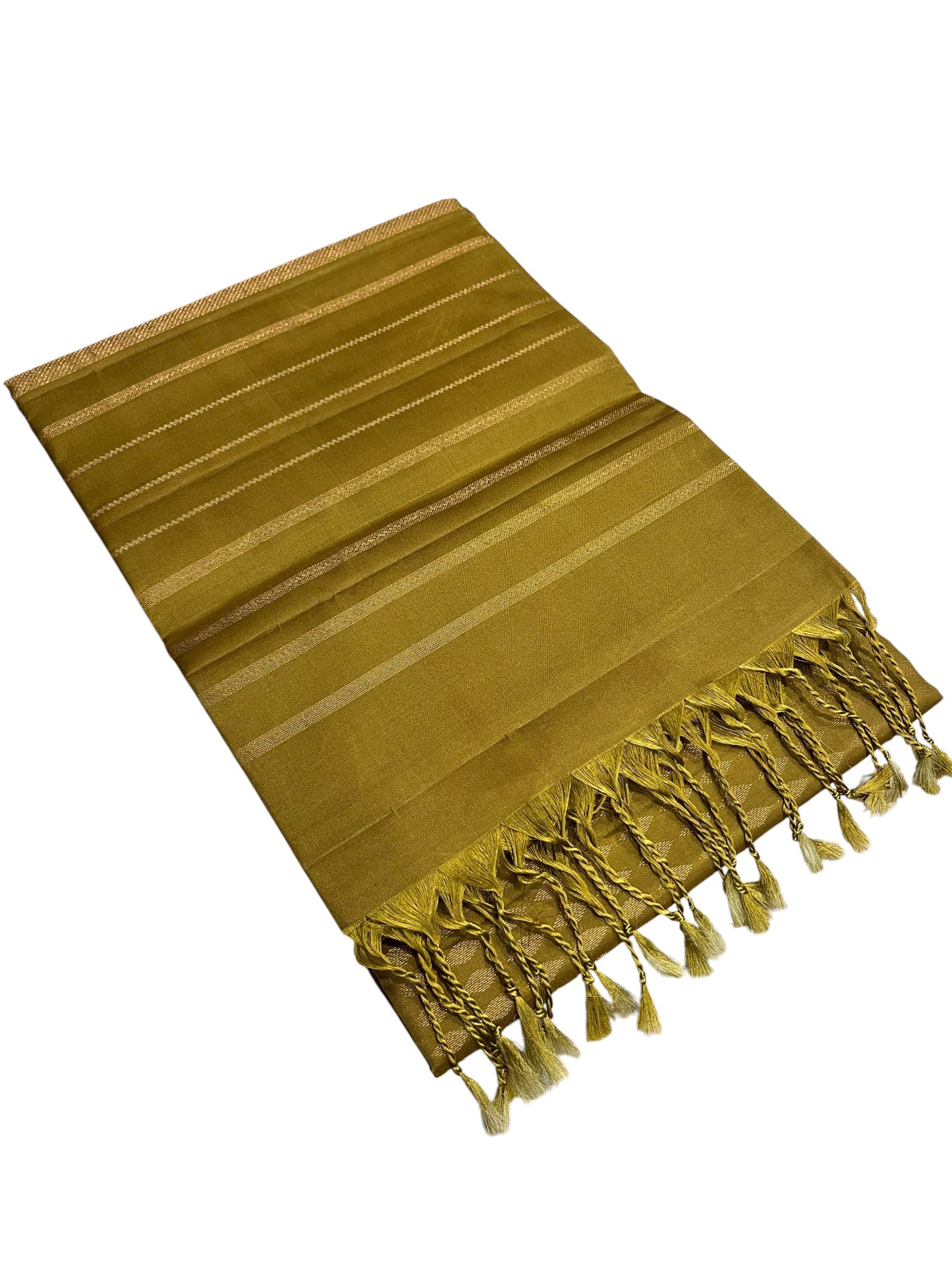 Southloom Pure Handloom Kanchipuram Silk Saree with Korvai Work (Green)