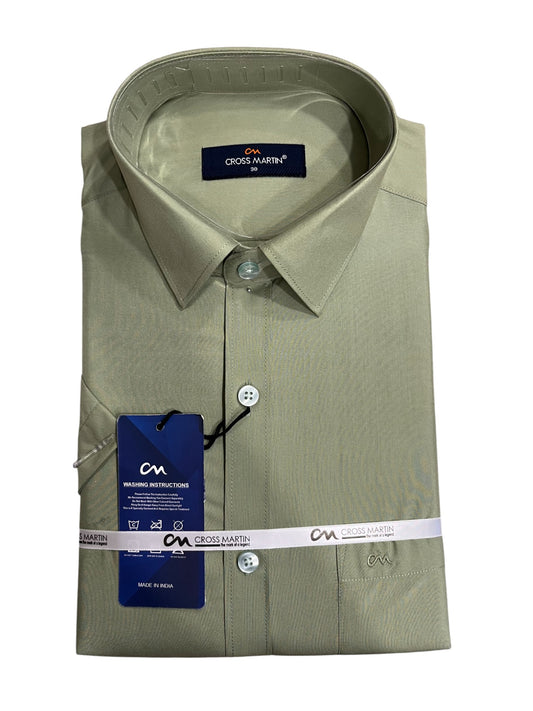 Southloom Pure Cotton Green Plain Shirt SLSHIRT 38 HS