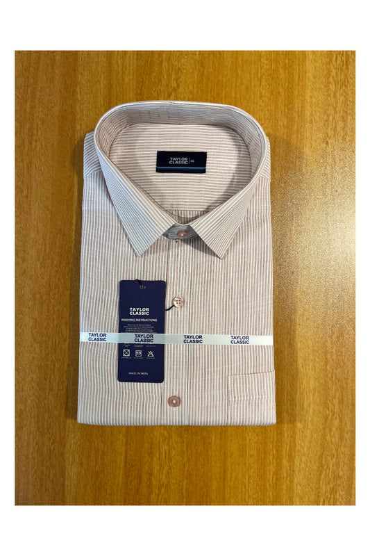 Pure Cotton Pink Shirt with White Lines SLSHIRT 46 FS