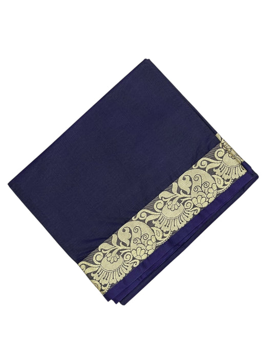 Southloom Kerala Cotton Saree with Floral Woven Works Across Body in Violet