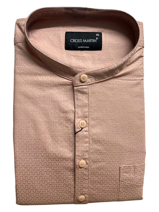 Southloom Peach Short Cotton Kurta Shirt for Men