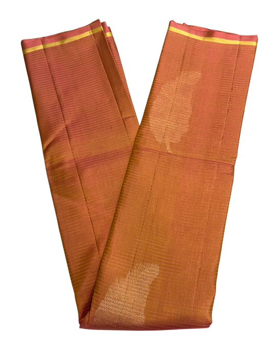 Southloom Pure Handloom Bridal Kanchipuram Silk Saree with Korvai Work(Orange)