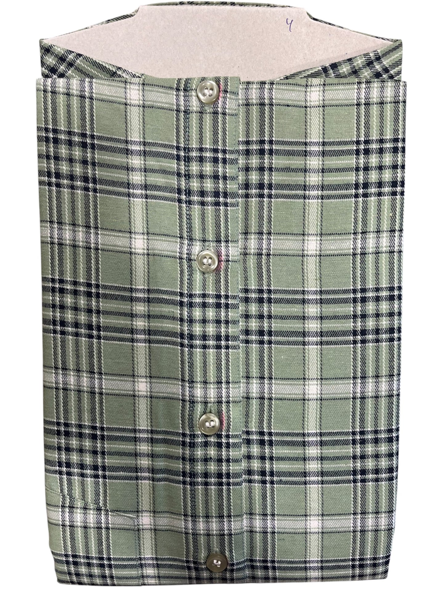 Southloom Pure Cotton Green Cheack Shirt (38FS)