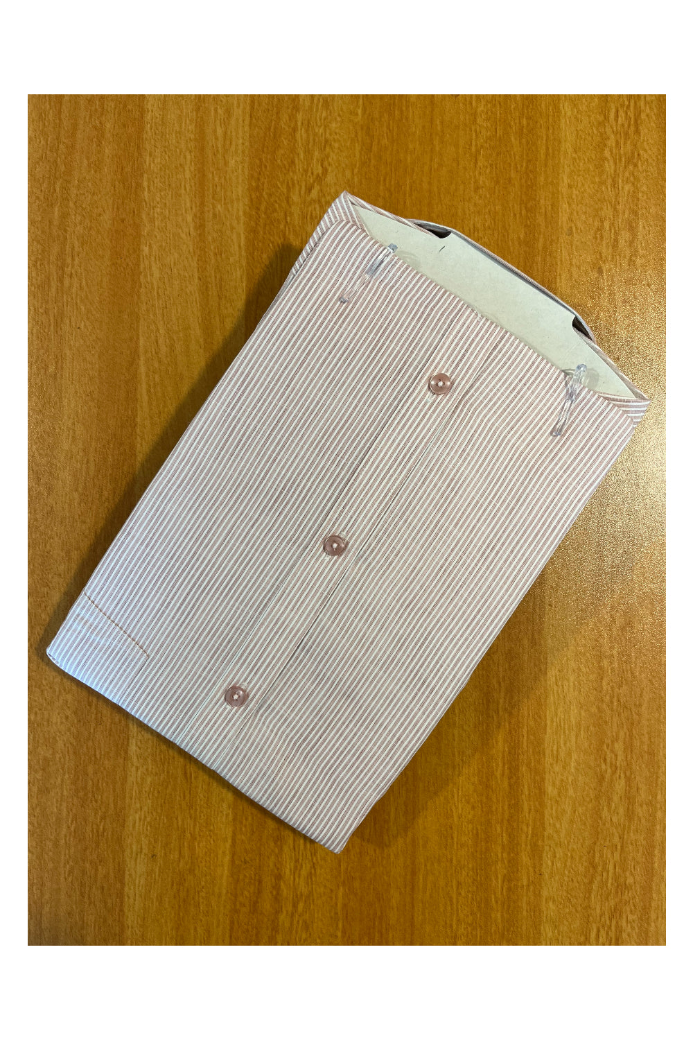 Pure Cotton Pink Shirt with White Lines SLSHIRT 46 FS