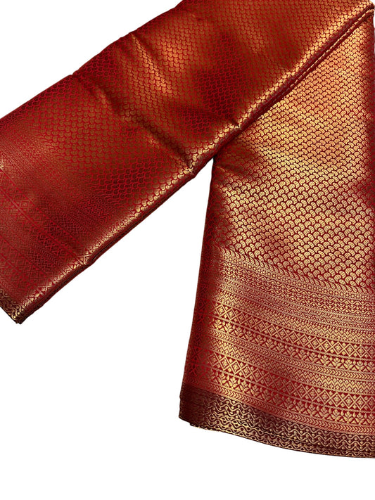 Southloom Semi Silk Brocade Bridal Saree With Woven Borders