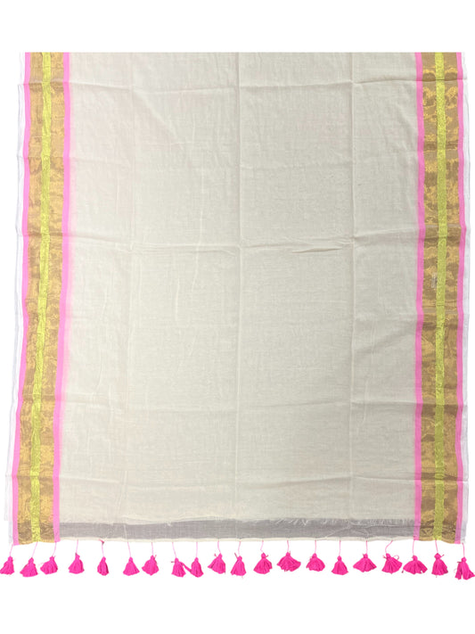 Southloom Mul Cotton 120 x 120 Soft Fabric Saree in Pink Colour
